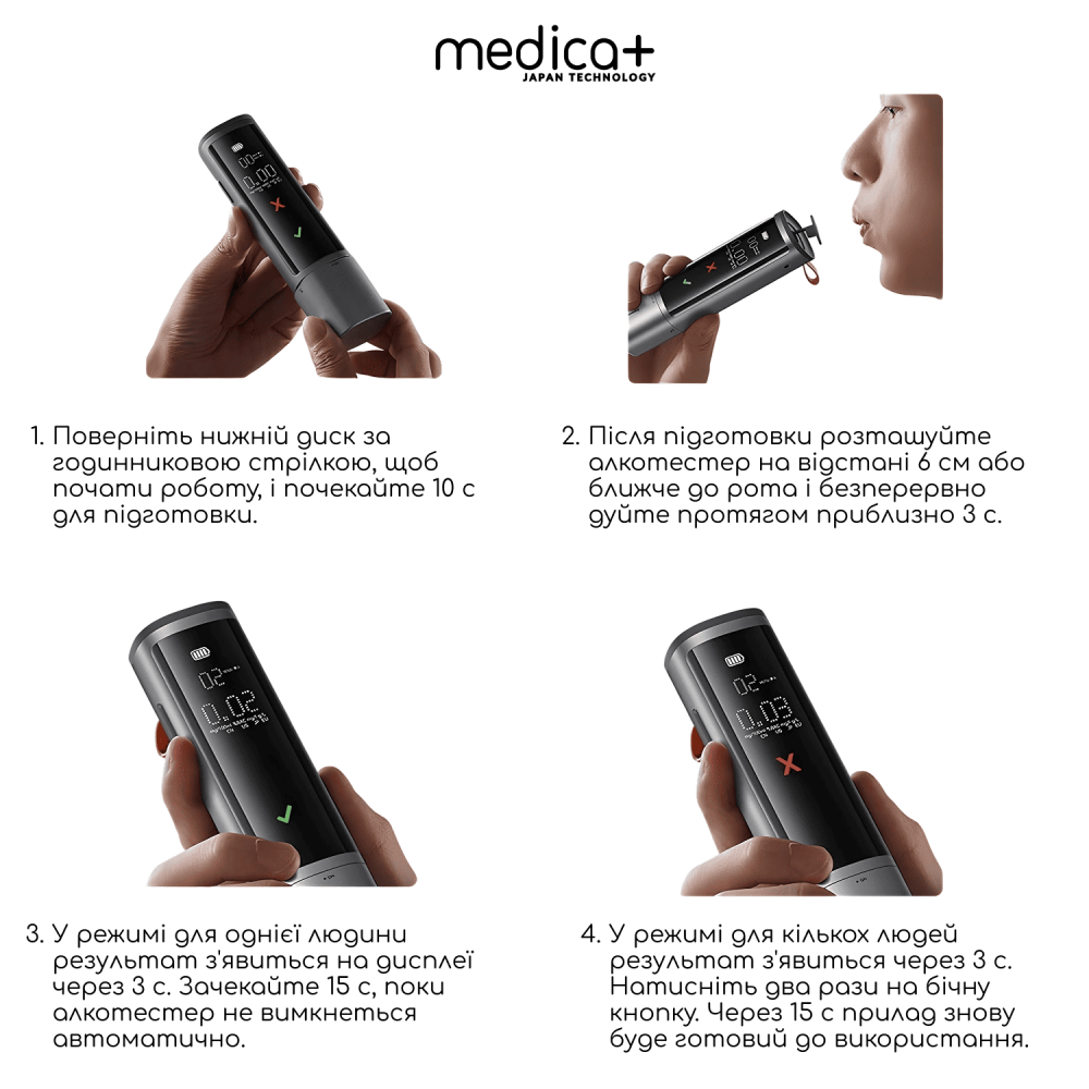 Алкотестер электрохимический MEDICA+ AlcoControl 10.0 PRO (Japan)