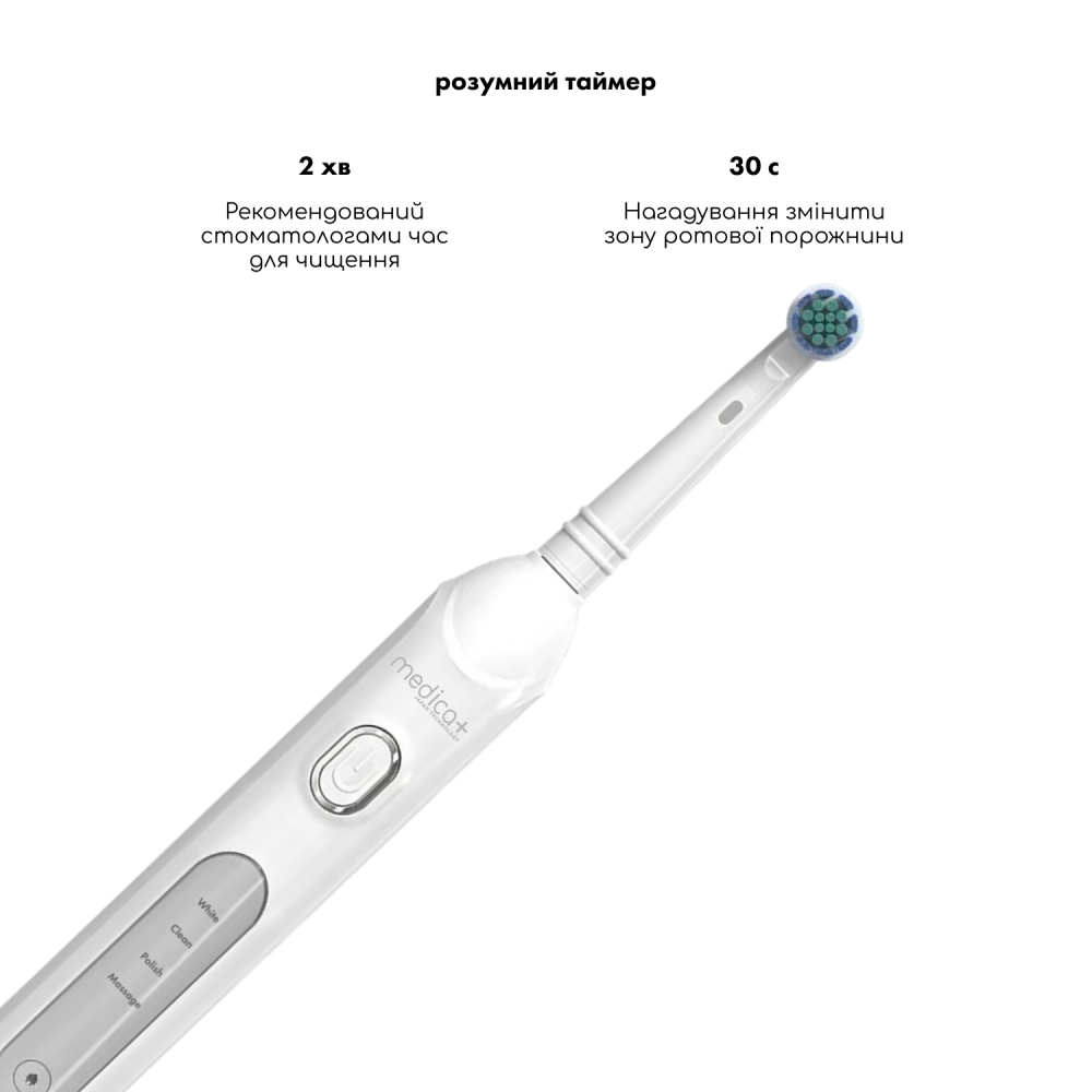 Роторная электрическая зубная щетка MEDICA+ ProBrush XO Сarbon (White) (Japan)