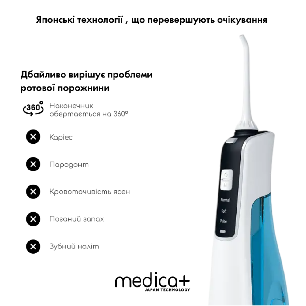 Портативный ирригатор MEDICA+ Prowater Clean 7.0 White (Japan)