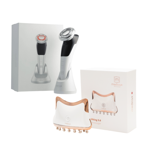 Набор микротокового RF Lifting массажера для лица Skin Lifting 7.0 White + Микротоковый лифтинг MEDICA+ Skin Lifting 5.0 (Japan)