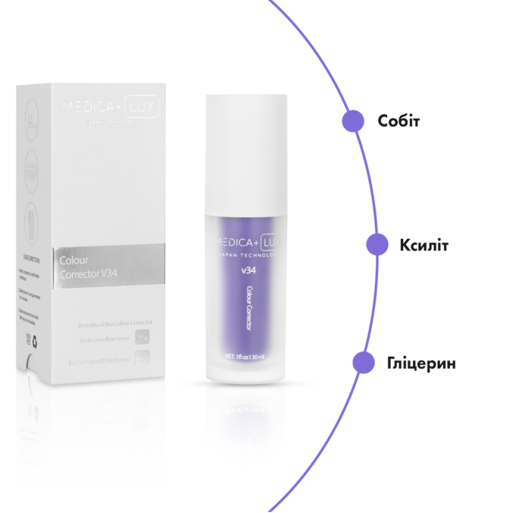 Отбеливающий корректор для цвета зубов MEDICA+ V34