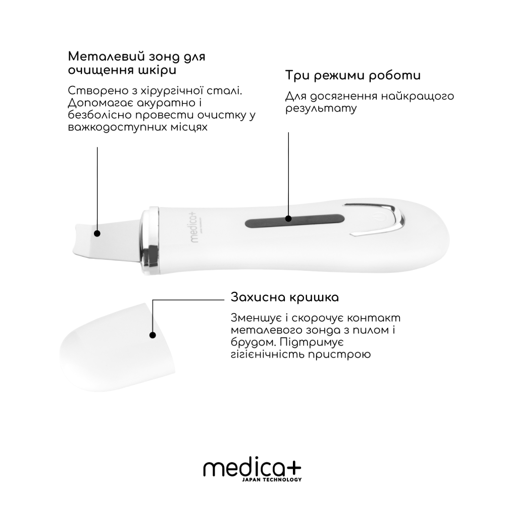 Набор Ультразвуковой скрабер для лица MEDICA+ Vibroskin 5.0 + Инструменты для чистки лица (Japan)