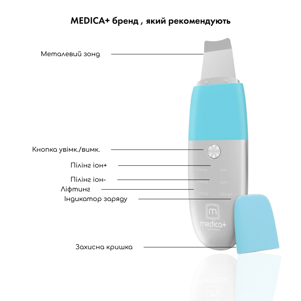 Ультразвуковой скрабер для кожи лица MEDICA+ Vibroskin 8.0 (Japan)