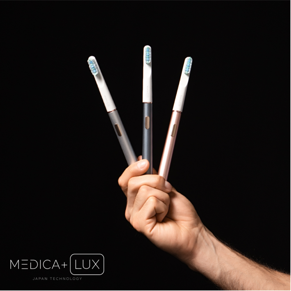Отбеливающая звуковая зубная щетка MEDICA+ Lux 10ХN Aluminum Portable Grey (Japan)