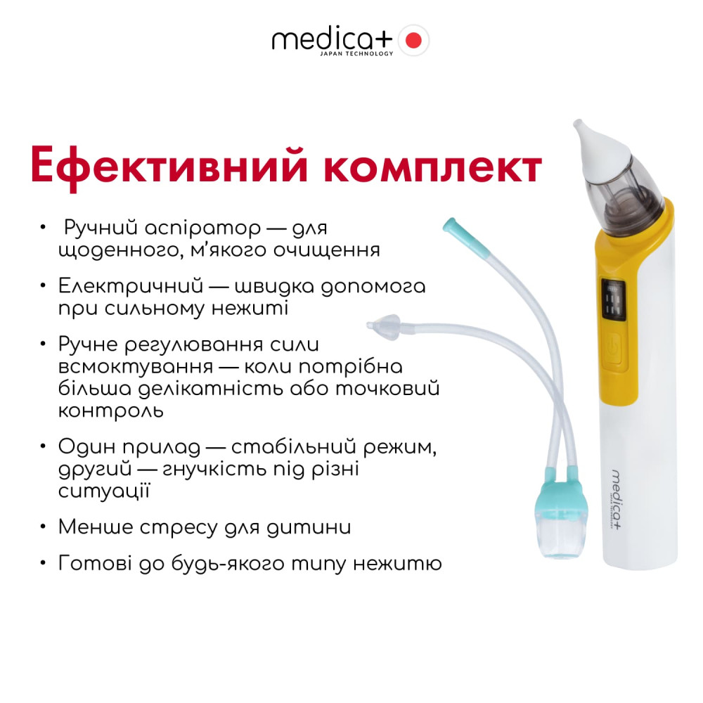 Назальный аспиратор MEDICA+ NOSE CLEANER 6.0 Yellow (Japan)
