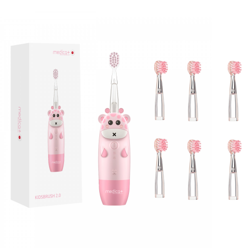 Детская зубная щетка MEDICA+ KidsBrush 2.0 Pink + Насадки (6 шт) (Japan)