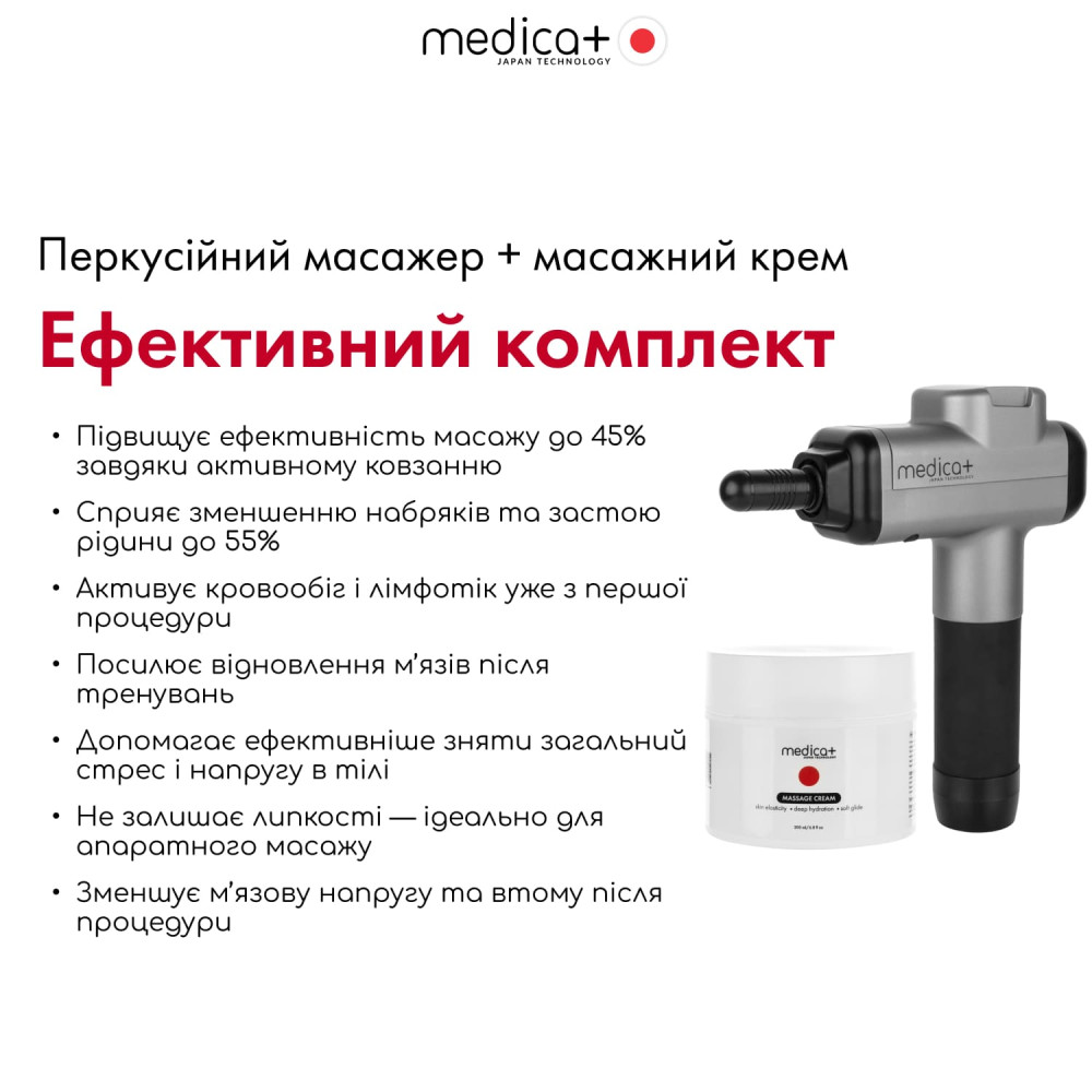 Перкуссионный ручной массажер для тела и мышц MEDICA+ MassHand Pro 6.0 (Japan)
