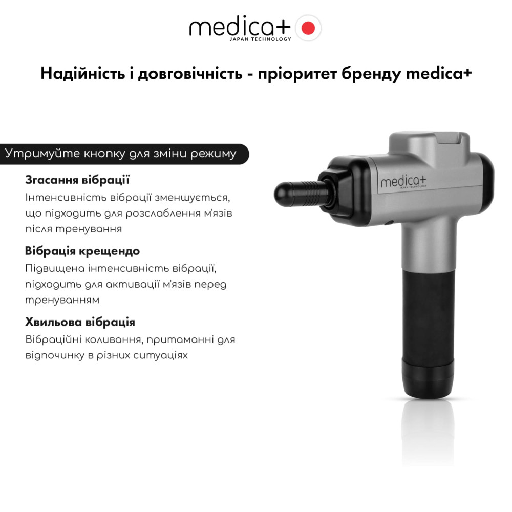 Перкуссионный ручной массажер для тела и мышц MEDICA+ MassHand Pro 6.0 (Japan)