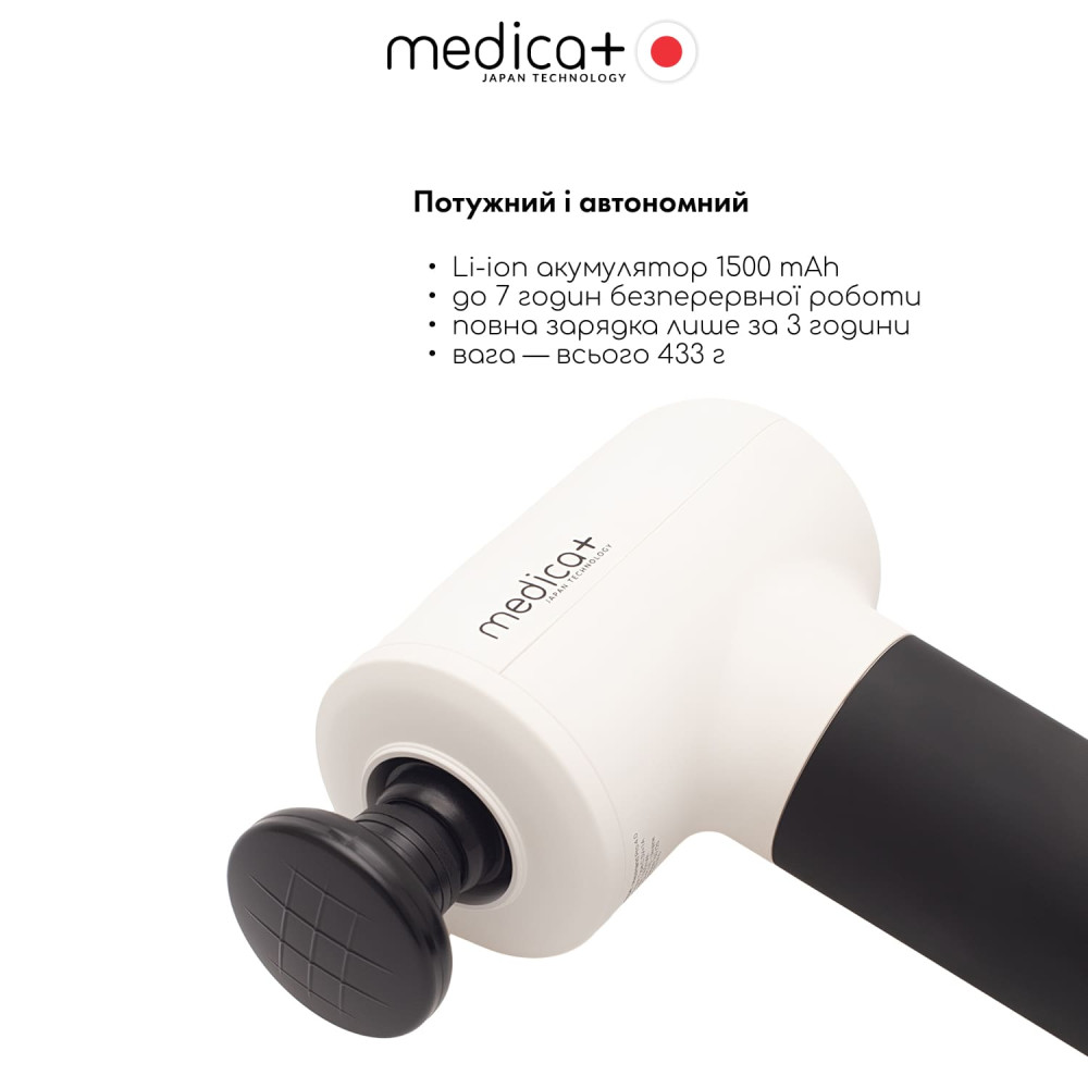 Перкуссионный массажер для тела и мышц MEDICA+ MassHand Pro 4.0 White (Japan)
