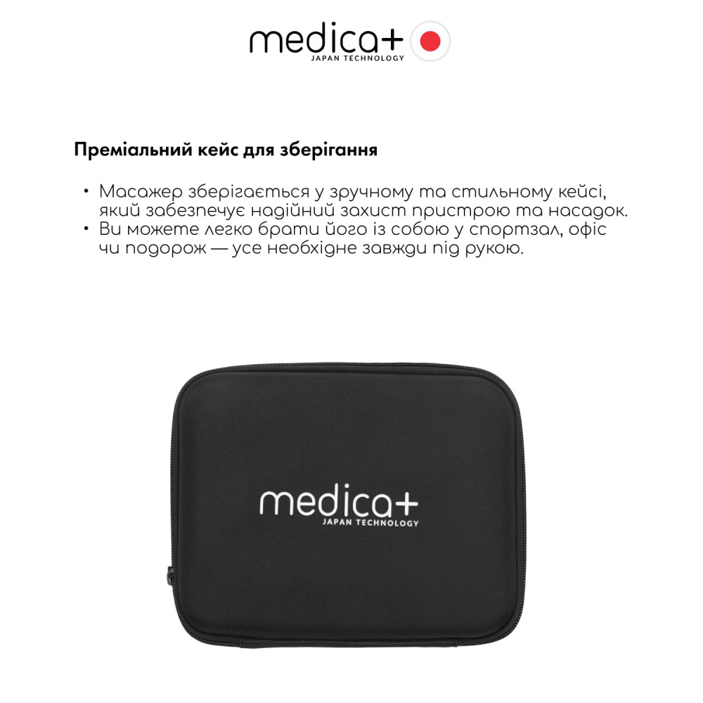 Перкуссионный массажер для тела и мышц MEDICA+ MassHand Pro 4.0 Black (Japan)