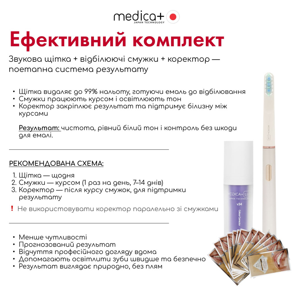 Отбеливающая звуковая зубная щетка MEDICA+ Lux 10ХN Aluminum Portable Silver (Japan)