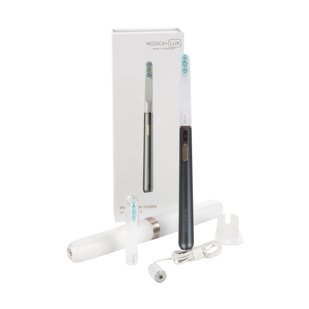 Отбеливающая звуковая зубная щетка MEDICA+ Lux 10ХN Aluminum Portable Grey (Japan)