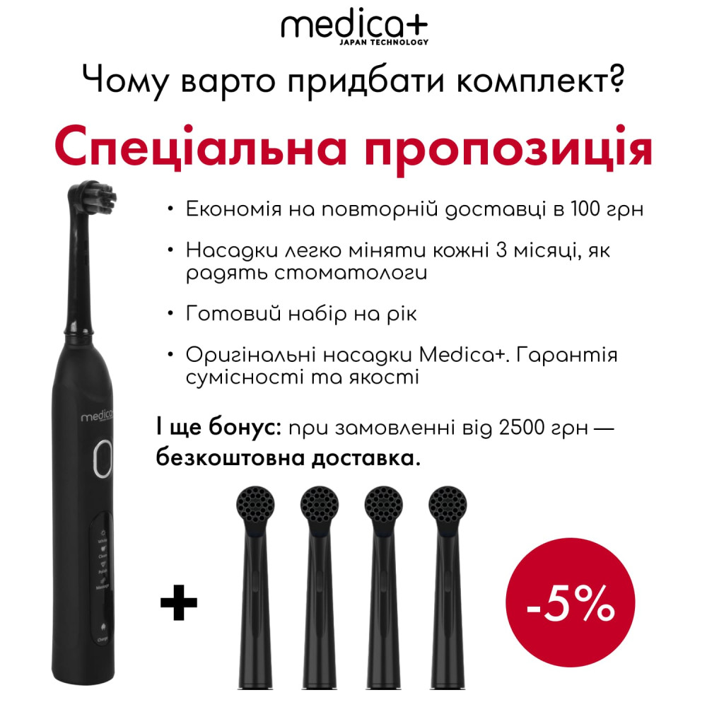 Электрическая зубная щетка MEDICA+ ProBrush XO Сarbon Soft Touch (Black) (Japan)