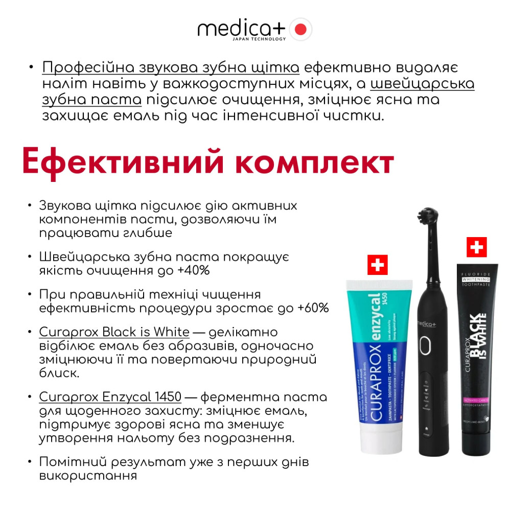 Электрическая зубная щетка MEDICA+ ProBrush XO Сarbon Soft Touch (Black) (Japan)