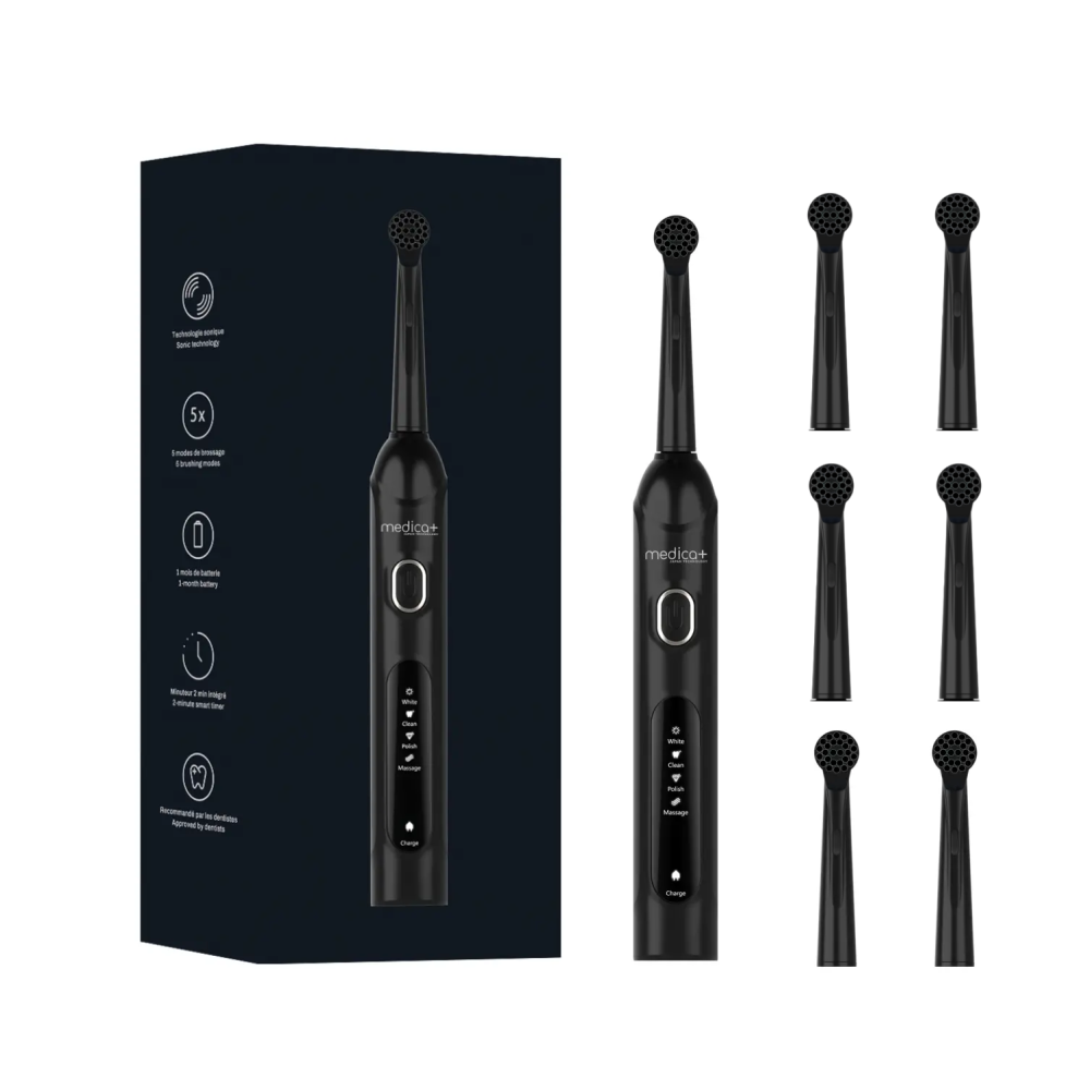Электрическая зубная щетка MEDICA+ ProBrush XO Сarbon Soft Touch (Black) + 6 сменных насадок (Japan)