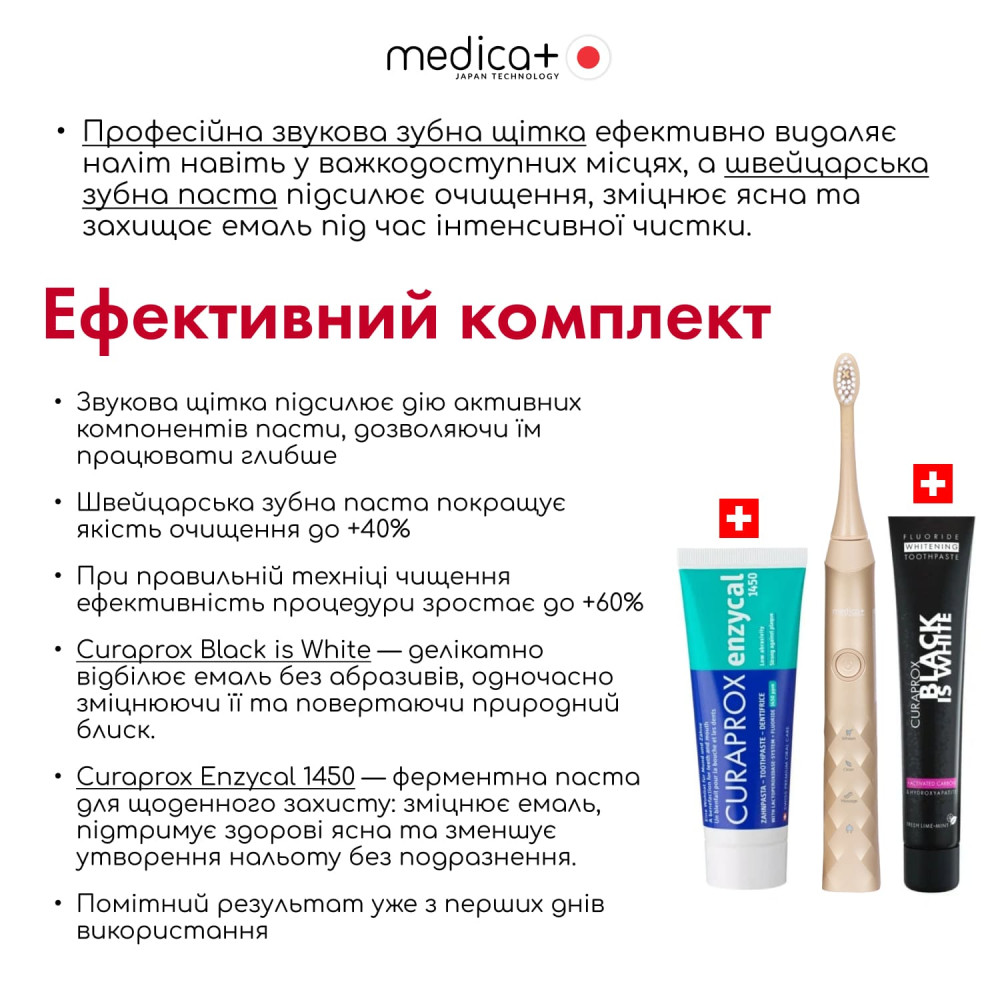 Звуковая зубная щетка MEDICA+ ProBrush 11 GOLD Soft-Touch (Japan)