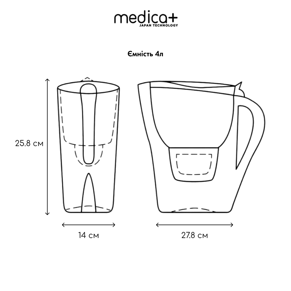 Фильтр-кувшин 4л MEDICA+ FreshWater 10 (White) (Japan)