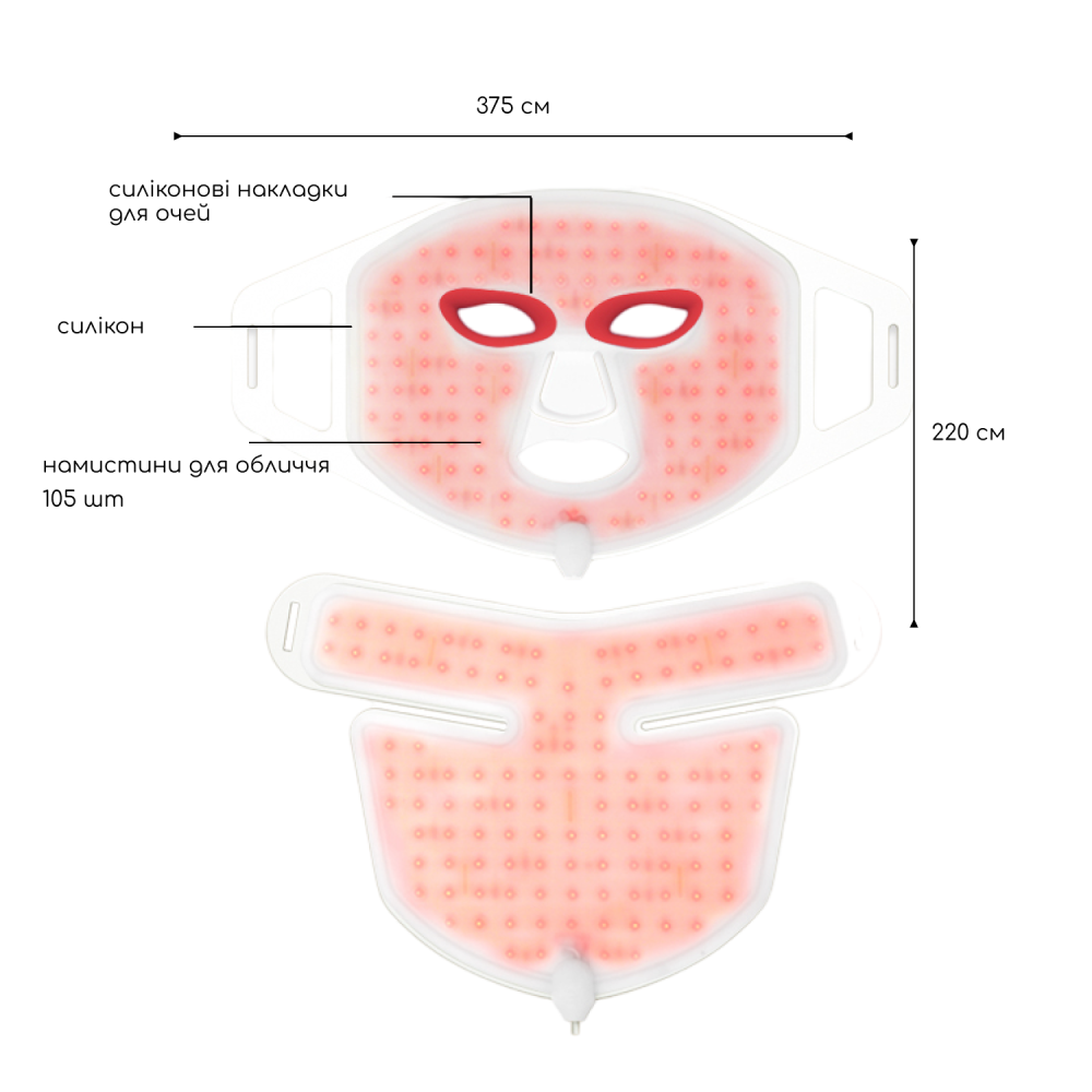 LED-маска светотерапии для лица и шеи MEDICA+ LEDMask 8X2 (Japan)