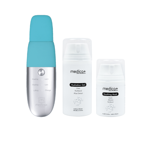 Набор Ультразвуковой скрабер для кожи лица Vibroskin 8.0 + Гидратирующий гель Hydration Gel + Успокаивающая маска для лица Soothing Mask (Japan)