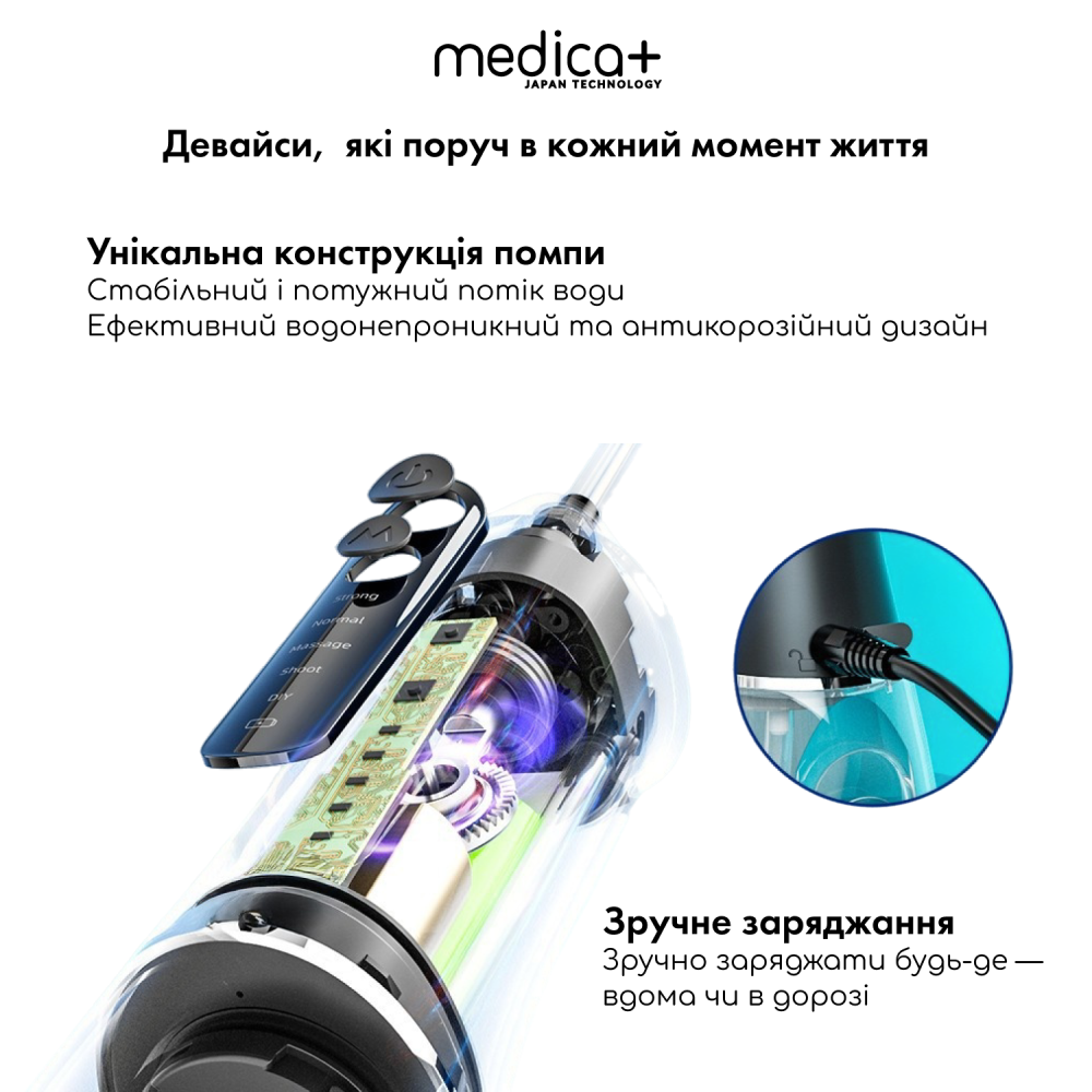 Портативный ирригатор MEDICA+ WaterPuls 8.0 Black (Japan)