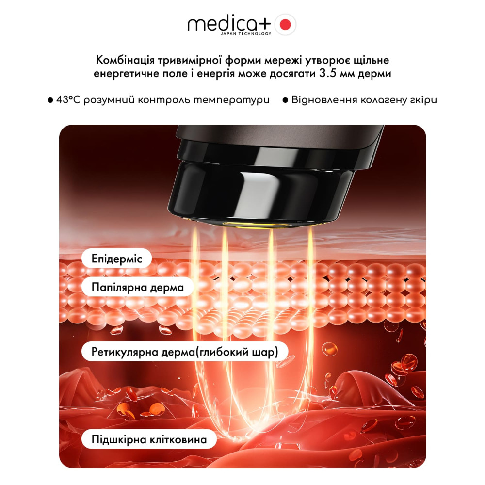 Массажер для лица MEDICA+ SkinLifting PRO 10x с микротоками, RF и функцией лифтинга (Japan)