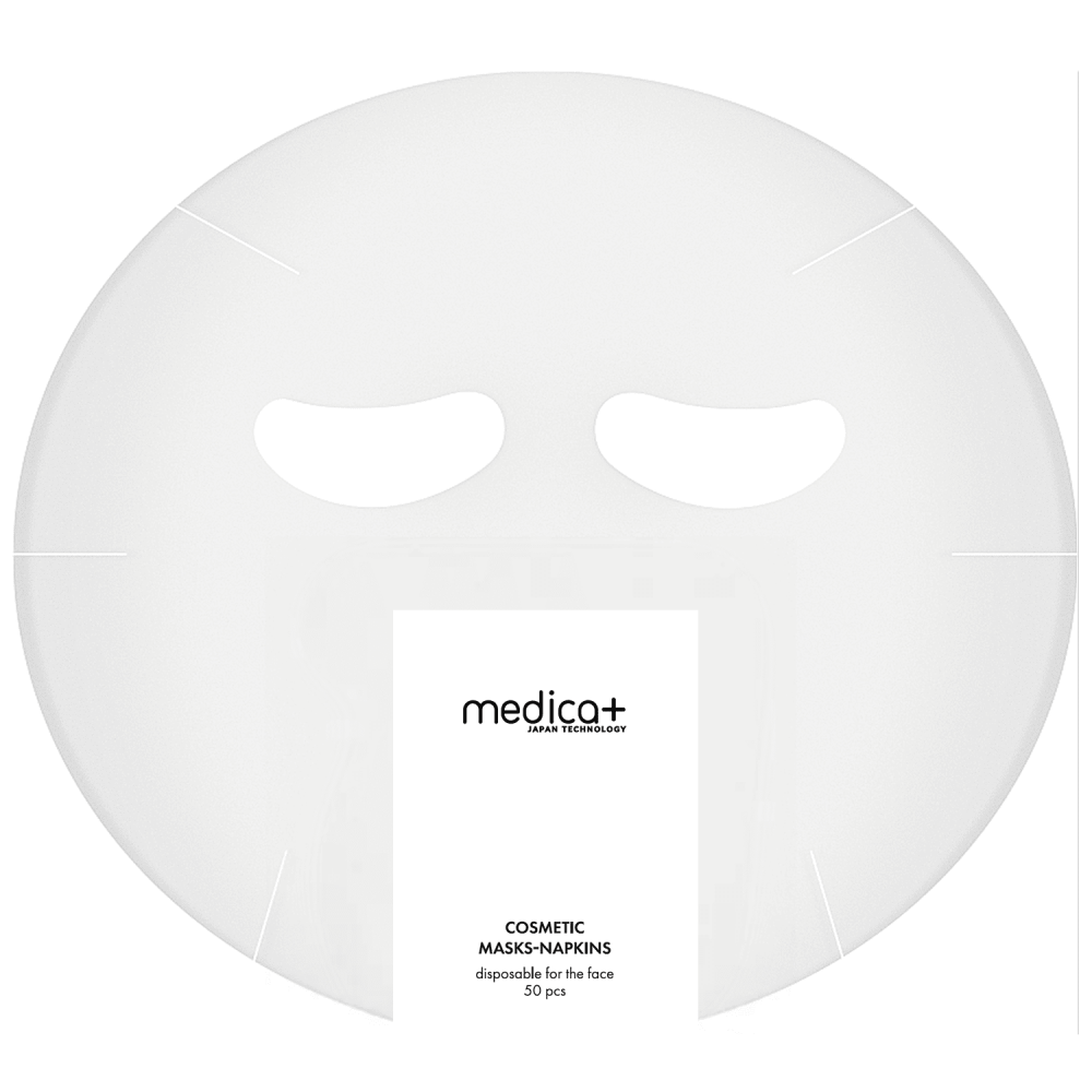 Маски-салфетки косметологические MEDICA+ 50 шт (полиэтиленовые)