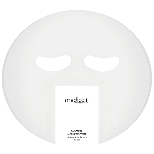 Маски-салфетки косметологические MEDICA+ 50 шт (полиэтиленовые)