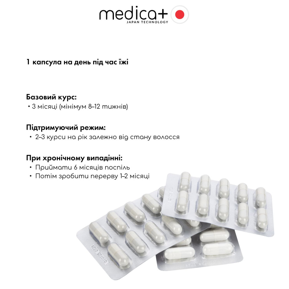Диетическая добавка MEDICA+ Silken Hair против выпадения волос (30 капс)