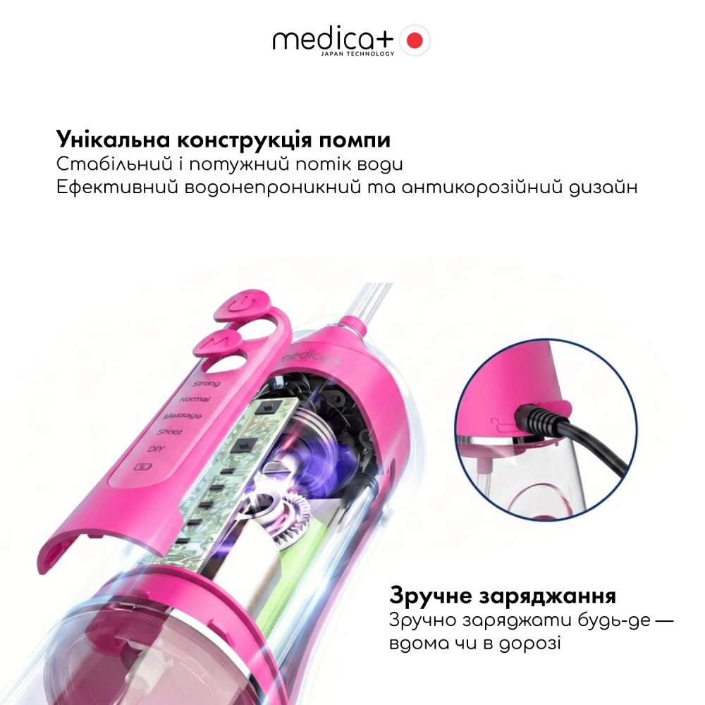 Портативный ирригатор MEDICA+ WaterPuls 8.0 Fuchsia
