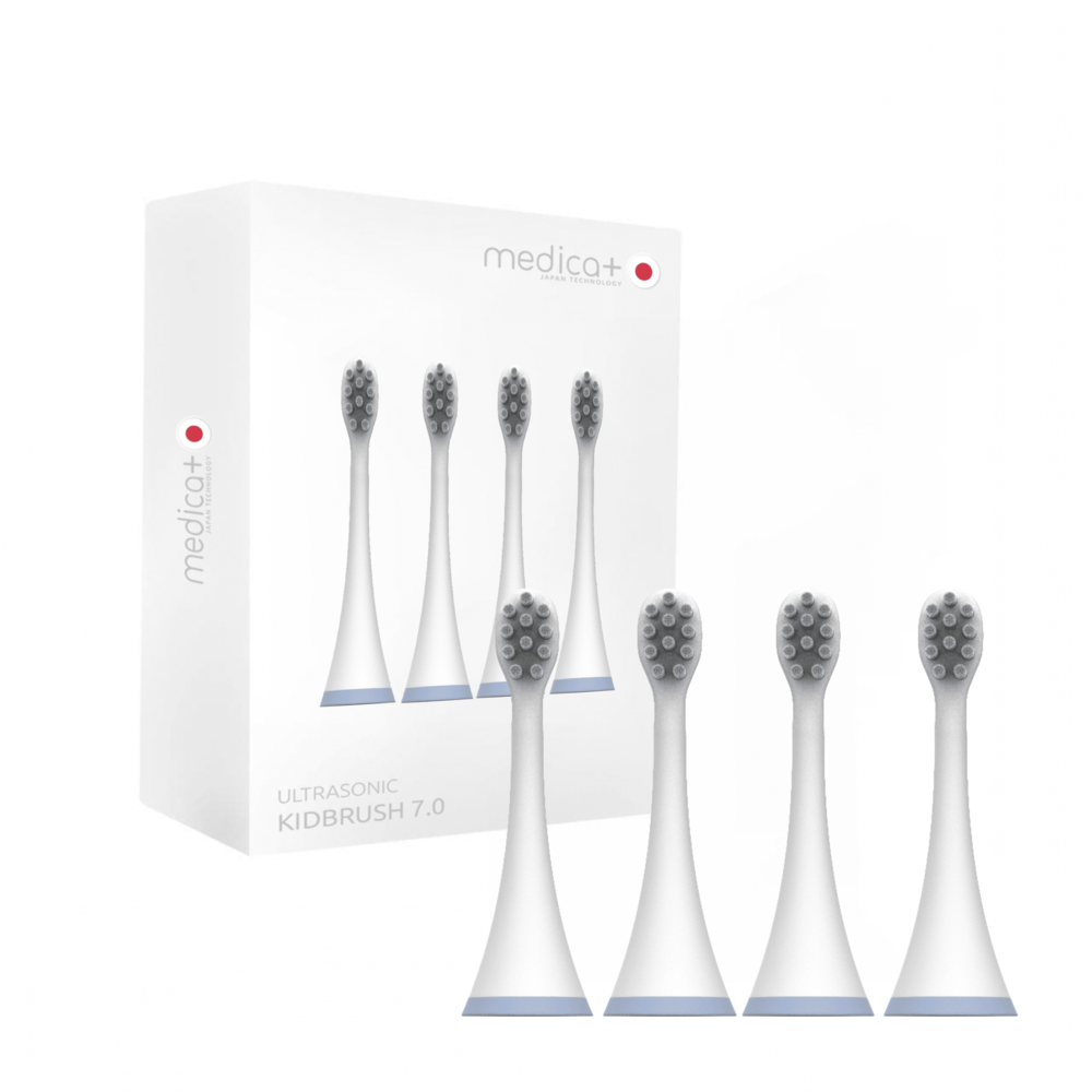 Насадки для звуковой зубной щетки MEDICA+ KidsBrush 7.0 blue (4шт) (Japan)