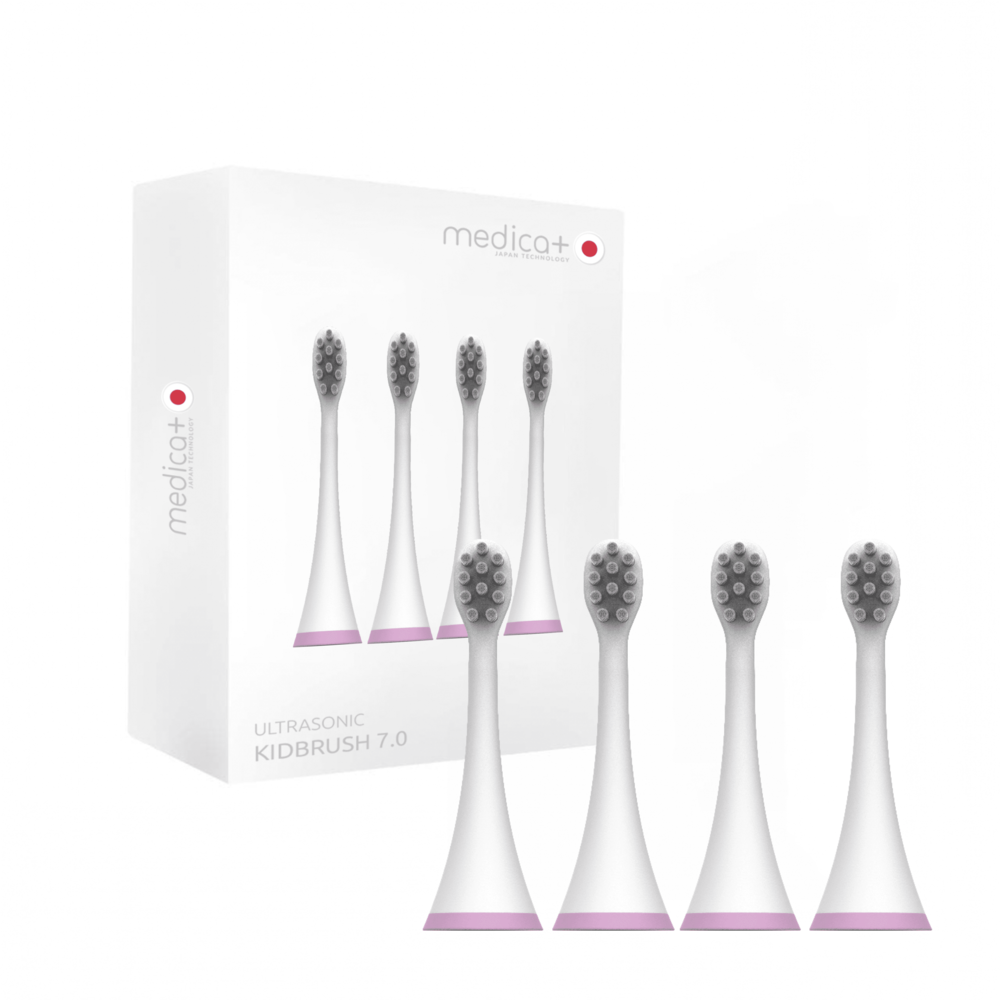 Насадки для звуковой зубной щетки MEDICA+ KidsBrush 7.0 pink (4шт) (Japan)