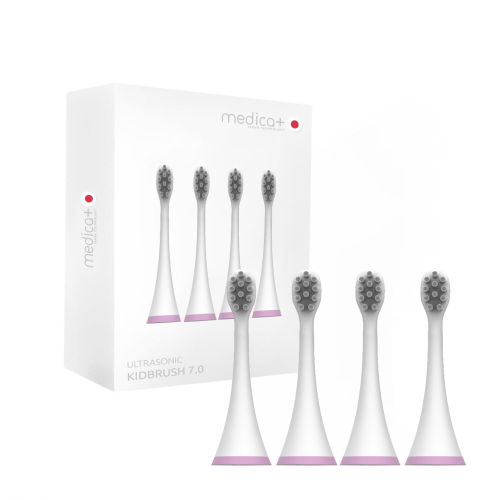 Насадки для звуковой зубной щетки MEDICA+ KidsBrush 7.0 pink (4шт) (Japan)